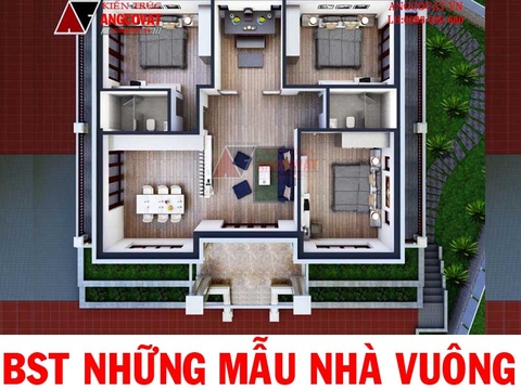 Bộ sưu tập những mẫu nhà hình vuông 1 2 3 tầng có công năng sử dụng hợp lý TIN312076