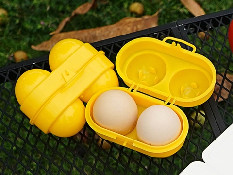 Khay đựng trứng đi du lịch 2 ngăn - vàng - DCB01401