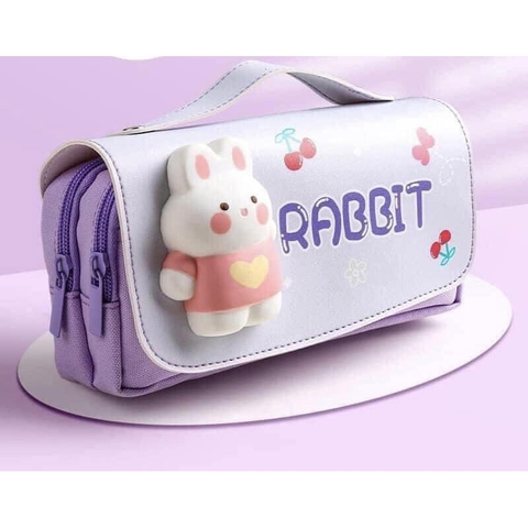 Túi đựng bút Kute có quai xách 20.5x10.5x5.5cm - Thỏ trắng Rabbit - BLT08131