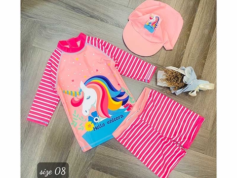 Đồ bơi cho bé - Hello Unicorn hồng - Size 08 - DBB008208