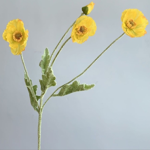 Hoa giả trang trí cành 56cm gồm 3 bông 1 nụ - Mẫu 06 - NTT02506