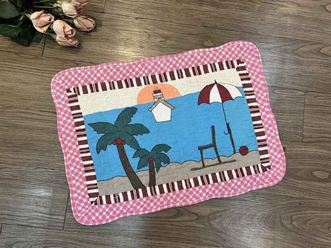 Thảm chùi chân - The beach - Caro hồng - TCC15204