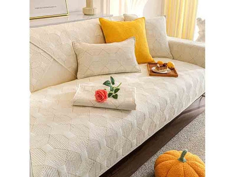 Thảm sofa 70x70cm - Khối vuông 3D trắng- TSF12270