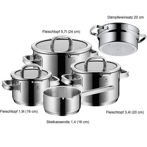 Bộ nồi WMF Function 4 món kèm xửng hấp made in germany