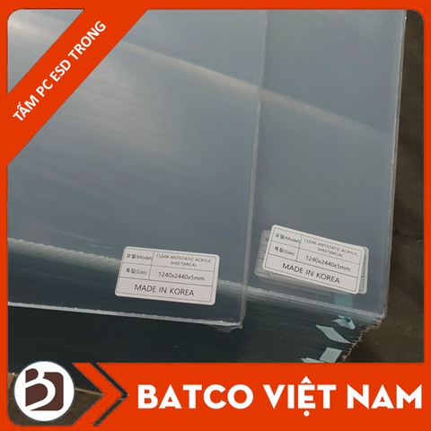 TẤM POLYCARBONATE ESD TRONG SUỐT HÀN QUỐC