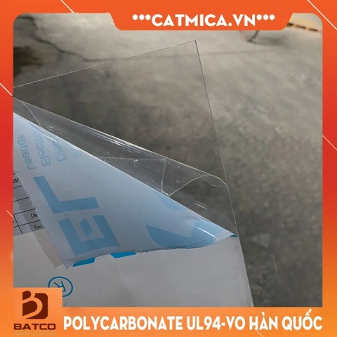 Tấm Polycarbonate trong suốt chuẩn chống cháy UL94-V0