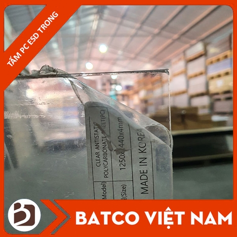 TẤM POLYCARBONATE ESD TRONG SUỐT HÀN QUỐC