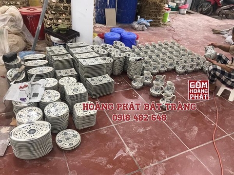 Bộ đồ ăn hoa dây tràm trắng cho nhà hàng cổ xưa Hà Nội