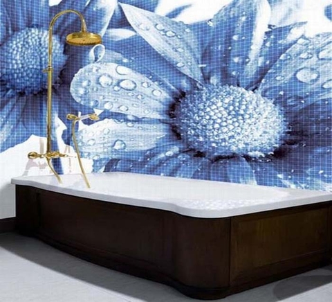Gạch mosaic trong nhà tắm, bể bơi
