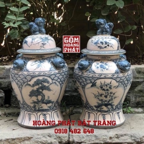 Chóe vẽ tứ cảnh men rạn dung tích 40L CHOE33