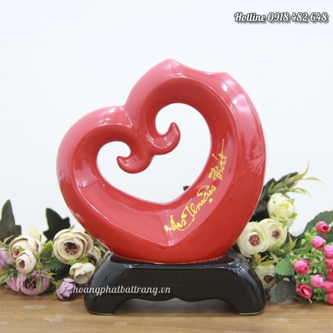 Bình hoa trái tim Thư pháp An Thuận Phát BH05