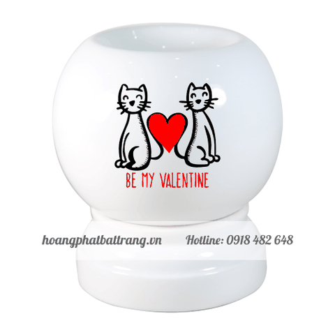 Đèn xông tinh đầu in ấn logo Đôi mèo - Valentine