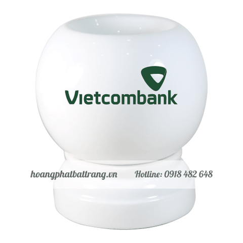 Mẫu đèn xông tinh dầu in ấn logo ngân hàng Vietcombank