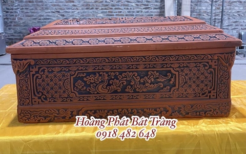 Bộ quách tiểu gốm đại cát rồng hóa cao cấp Bát Tràng QTSA122