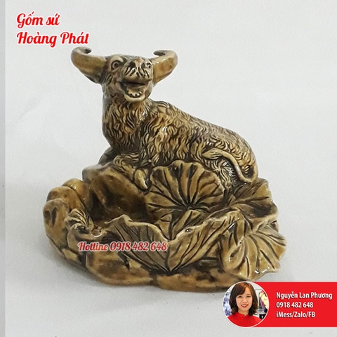 Gạt tàn gốm linh vật Trâu - tuổi Sửu SP4670