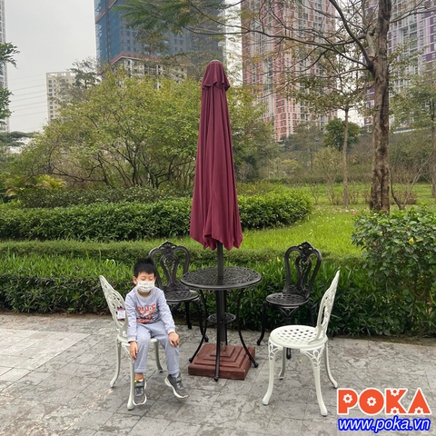 Ô dù chính tâm sắt 3m màu đỏ Ô dù chính tâm sắt 3m màu đỏ