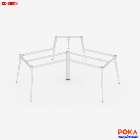 Chân bàn Ống côn 1 tầng cụm 3 120 độ 2050x2230mm