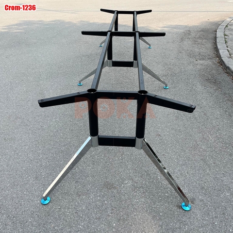 Chân bàn họp văn phòng sắt mạ crom 1200x3600mm Chân bàn họp văn phòng sắt mạ crom 1200x3600mm