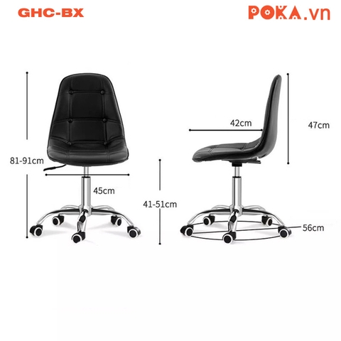 Ghế da cúc xoay bánh xe GHC-BX Ghế da cúc xoay bánh xe GHC-BX