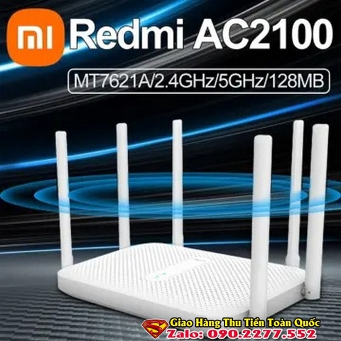 Bộ phát Wifi Router XIAOMI AC2100 Redmi Modem Wifi 6 Râu