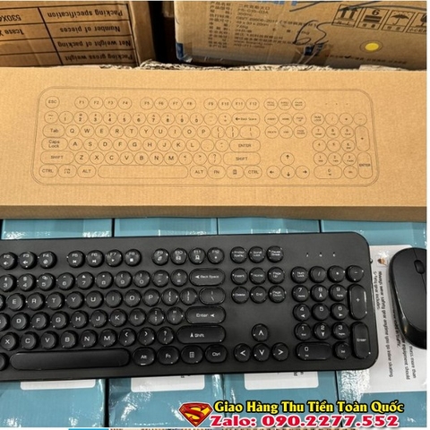 Bộ phím & chuột không dây J520 - kiểu dáng máy đánh chữ