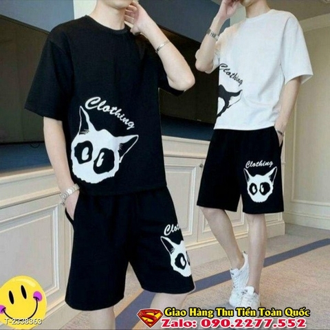 Đồ Bộ Thể Thao Nam Nữ Unisex Hình Cáo Thoáng Mát