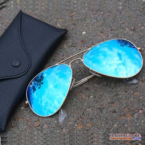 Kính Nam rayban tráng gương xanh ngọc