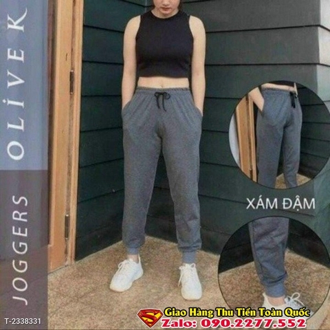 Quần Dài Nữ Jogger Thể Thao Thun Trơn