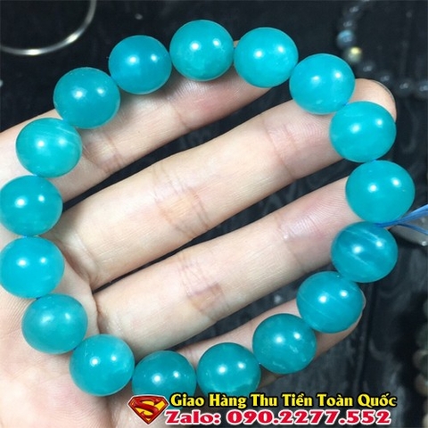 Vòng Tay Phong Thủy Mệnh Mộc Aquamarine Size 13.5 Ly