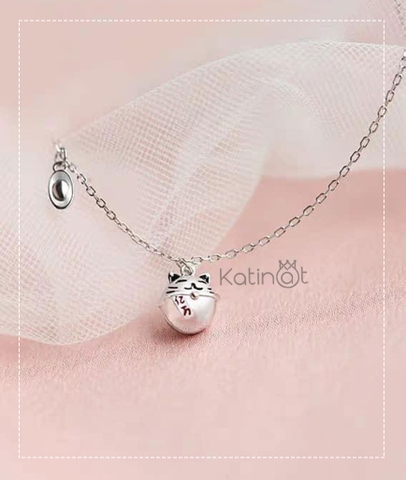 Lắc tay bạc treo mèo ú và thỏi vàng