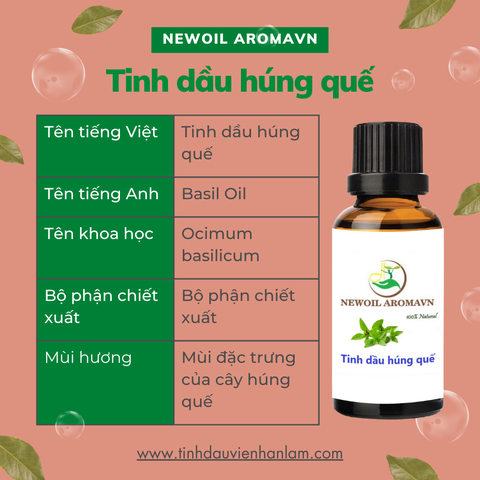 Tinh dầu Húng Quế nguyên chất Newoil Aromavn