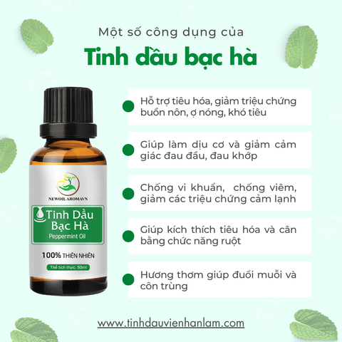 Tinh dầu bạc hà Việt Nam nguyên chất Newoil Aromavn - VN Peppermint Essential Oil