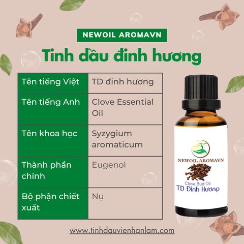 Tinh dầu đinh hương nguyên chất Newoil Aromavn - Clove Oil