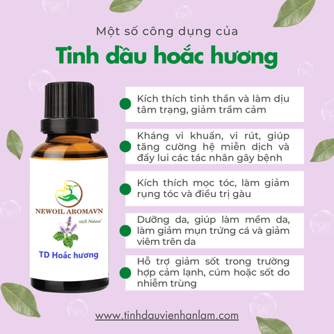 Tinh dầu Hoắc Hương nguyên chất Newoil Aromavn