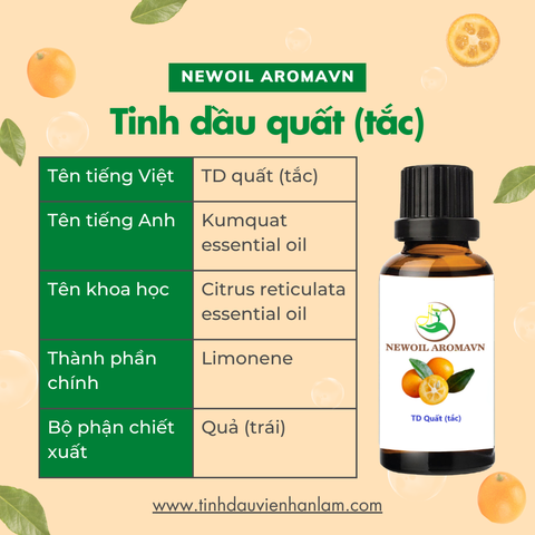 Tinh Dầu Quất (Tắc ) Nguyên Chất Tự Nhiên Newoil Aromavn