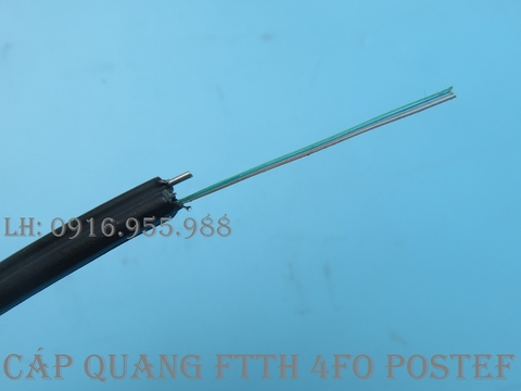 Cáp thuê bao quang FTTH 4 core (4FO, 4 sợi) ống lỏng POSTEF