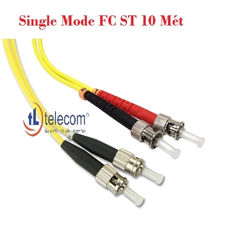 Dây nhảy quang Single Mode Duplex  FC/UPC-ST/UPC 2 đầu tròn lớn, 2 đầu tròn vát 10M