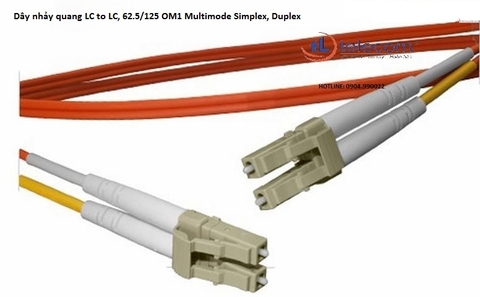 Dây nhảy quang LC to LC 50/125 OM2, Multimode Simplex, Duplex 5 mét (16.4 FT)