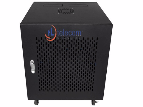 TL_TELECOM rack 10U D500 (bánh xe) - Cánh cửa lưới màu đen giá 1.000.000đ + VAT