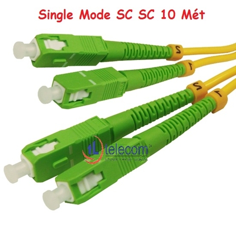 Dây nhảy quang Single Mode  Duplex SC/APC-SC/APC 4 đầu vuông lớn vát dài 10M