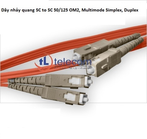 Dây nhảy quang SC to SC 50/125 OM2, Multimode Simplex, Duplex 5 mét (16.4 FT)