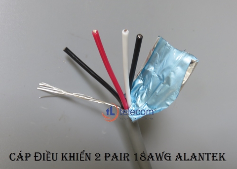 Cáp âm thanh/điều khiển Alantek 2-Pair 18AWG Shielded Twisted Cable Part Number: 301-CI9402-0500