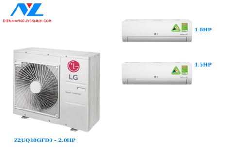 Combo  LG Inverter 2.0 HP Z2UQ18GFD0 / AMNQ09GSJA0 + AMNQ12GSJA0