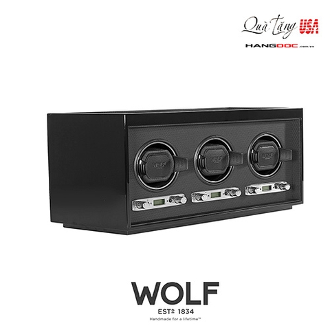 Hộp đựng đồng hồ cơ Wolf design Meridian Triple Watch Winder 