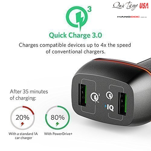 Sạc usb trên xe hơi  Anker  PowerDrive+ 2 Quick Charge 3.0