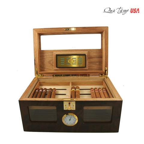 Hộp cigar giữ ẩm 150 điếu bằng gỗ Tuyết Tùng Tây Ban Nha