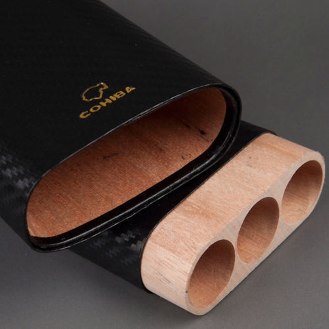 Ống đựng cigar Cohiba Carbon Fiber Black Label 3 Finger Cigar Case