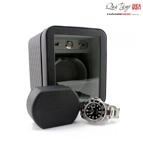 Hộp đựng đồng tự động - Heiden  Watch Winder in Black Leather