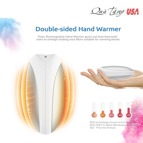 Pin dự phòng kiêm Thiết bị sưởi ẩm tay PISEN Warming Hands 7500 mAh