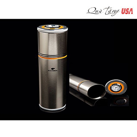 Ống tiêu giữ ẩm cigar COHIBA Yellow Aluminium Alloy Cigar Jar Tube Humidor